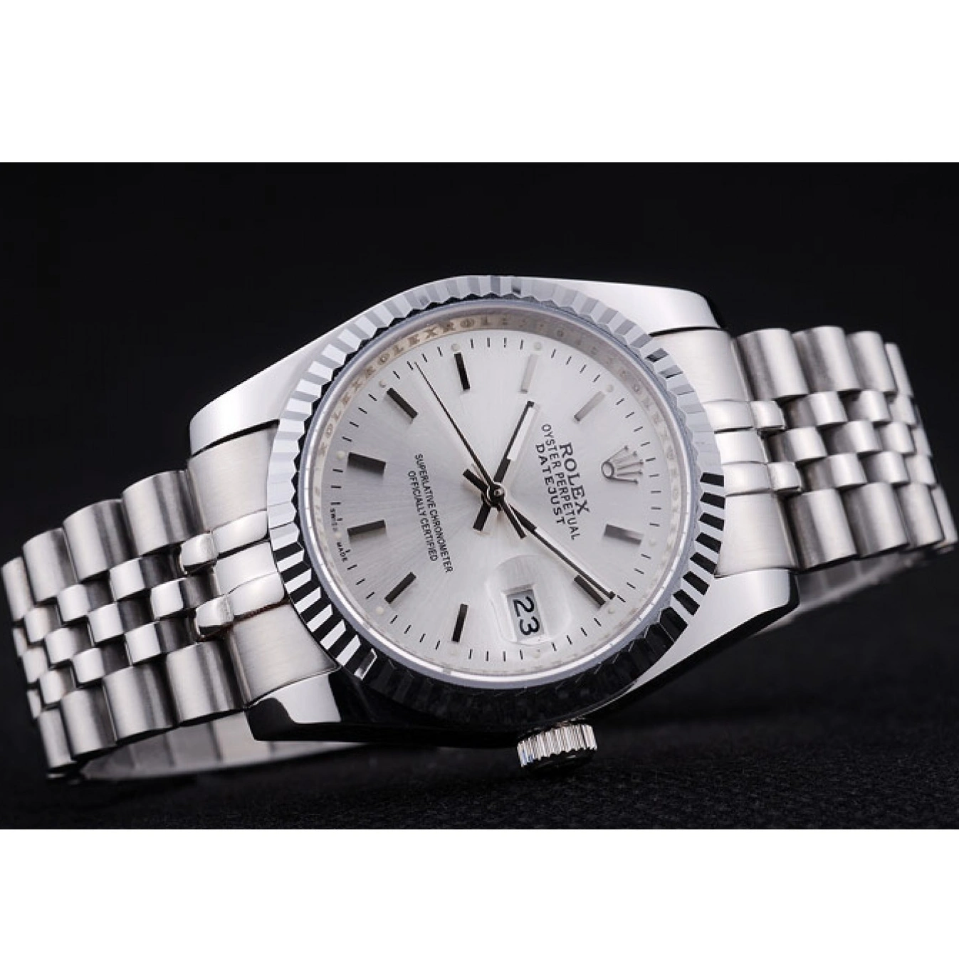 MiroTime 1015 Rolex Datejust Silver Dial Ribbed Bezel 7457